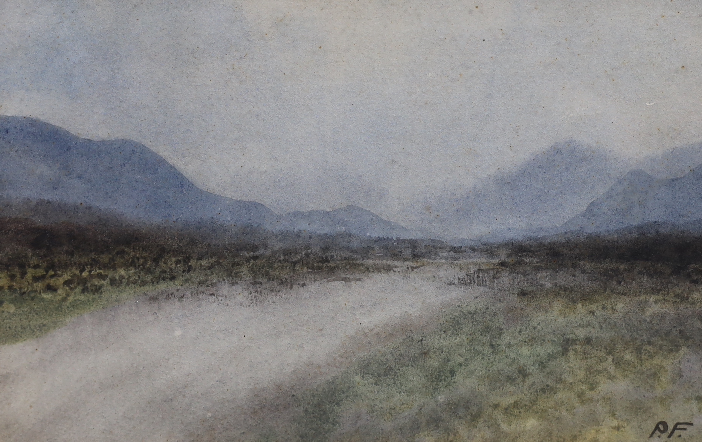 William Percy French (Irish, 1854-1920), Moorland path, watercolour, 16.5 x 26.5cm